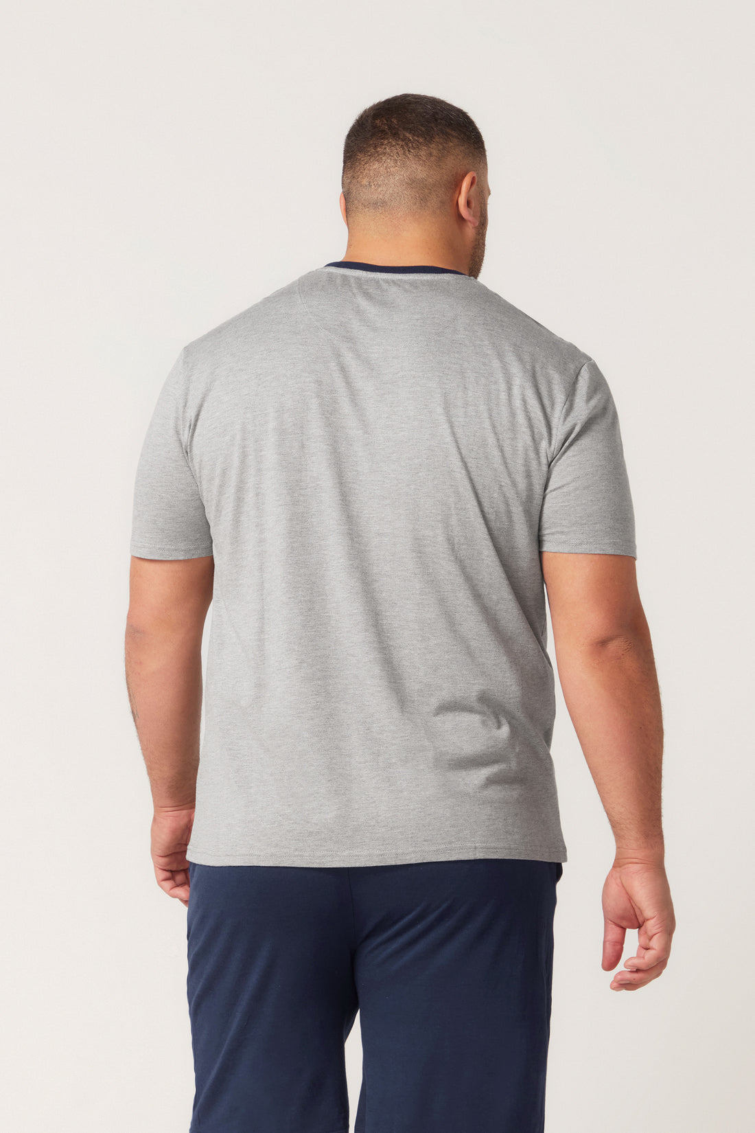 Bamboo Cotton SS Set Grey/Navy - Contare