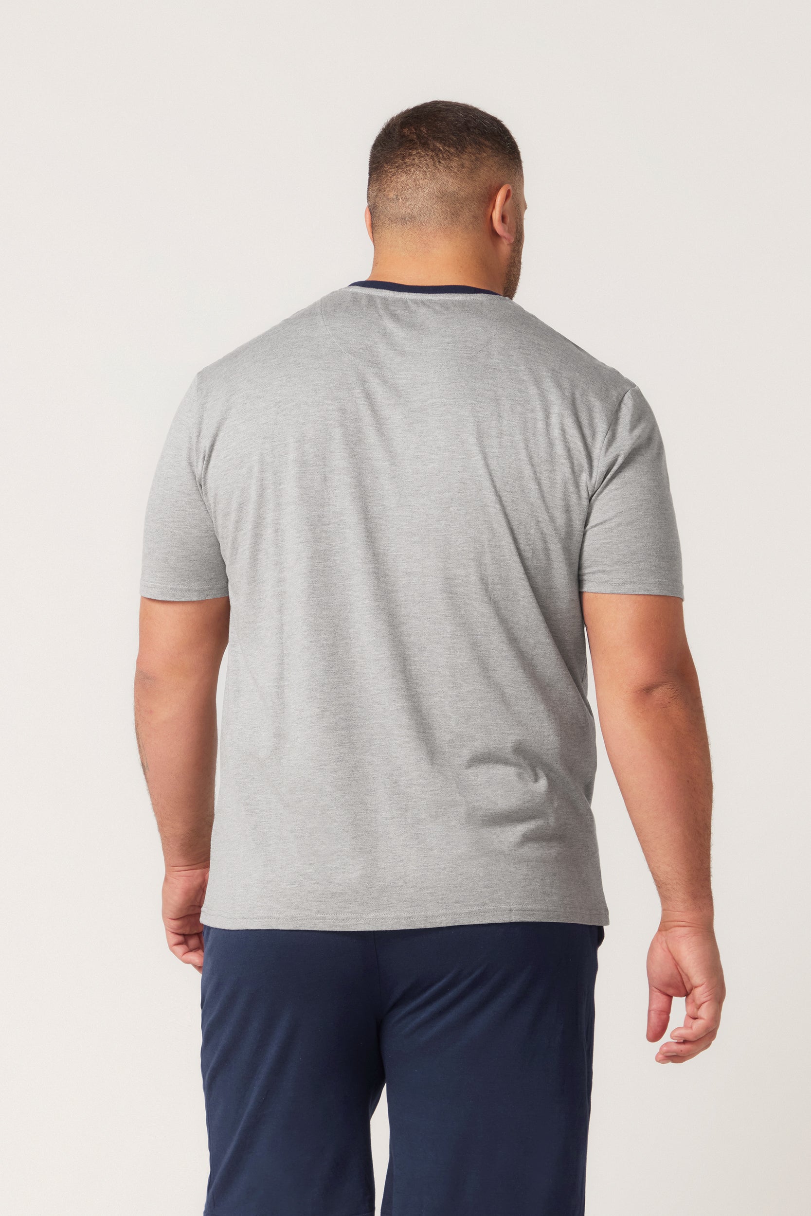 Bamboo Cotton SS Set Grey/Navy - Contare