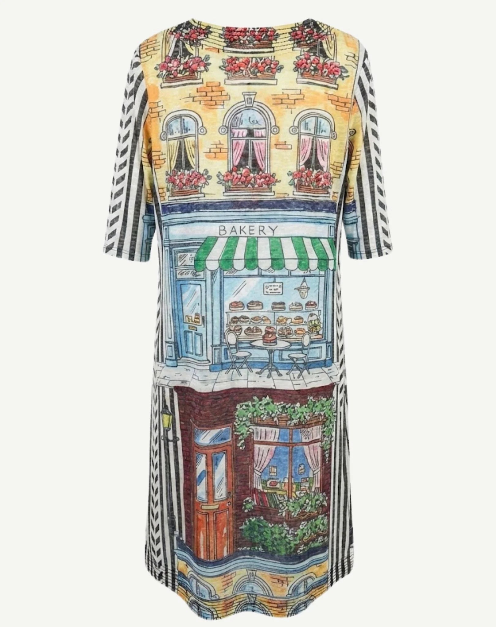 Cafe Et Croissant Printed Jersey Dress - Corfu
