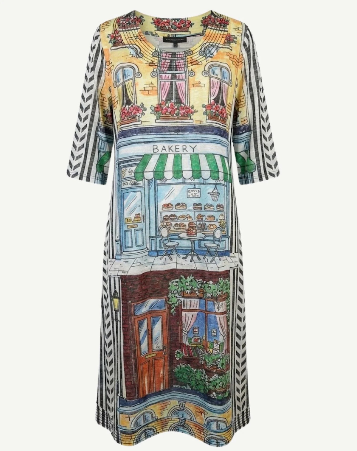 Cafe Et Croissant Printed Jersey Dress - Corfu
