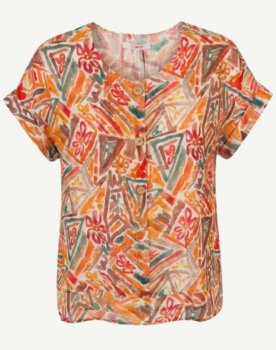 Coastal Muse Soft Print Top - Corfu