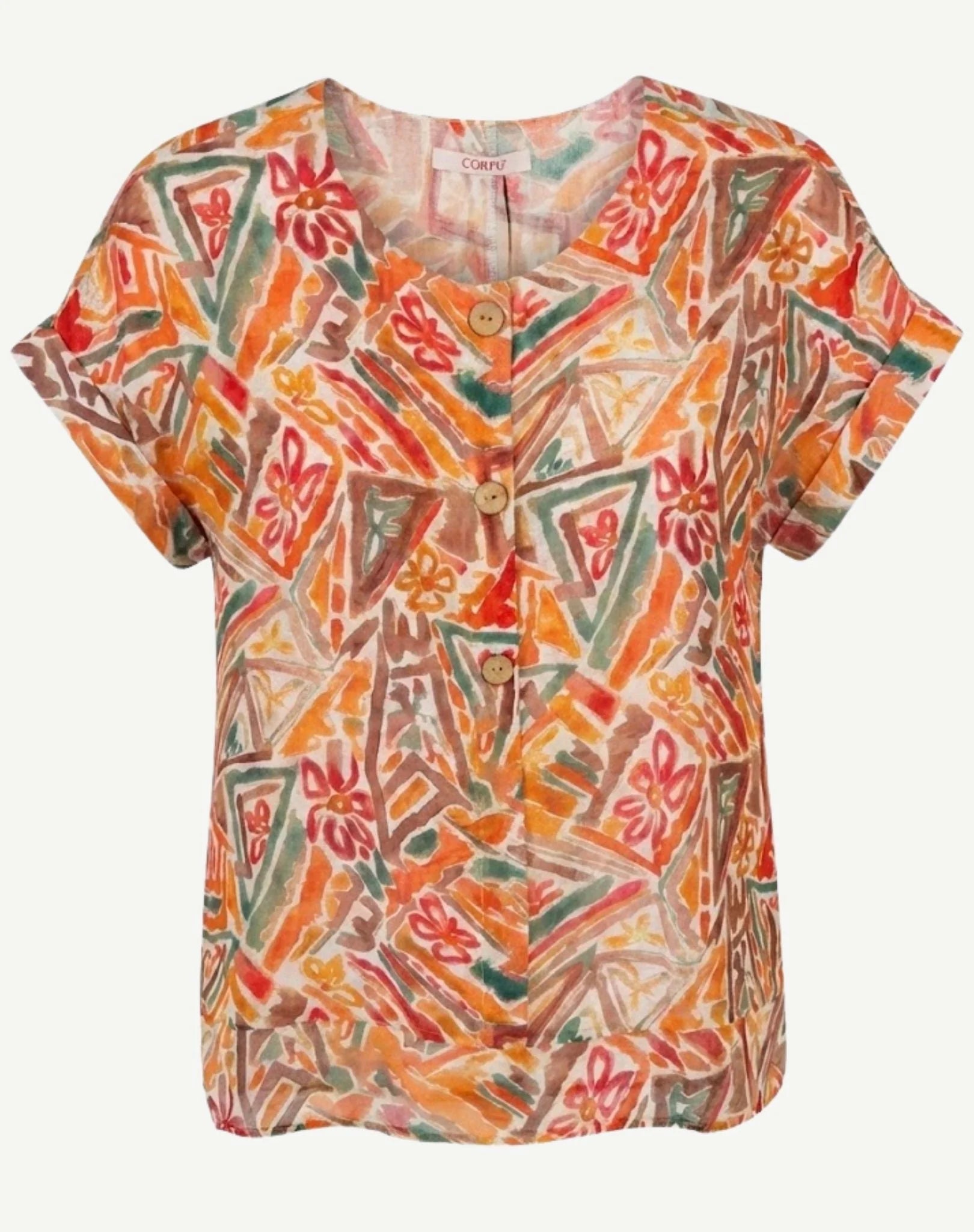 Coastal Muse Soft Print Top - Corfu