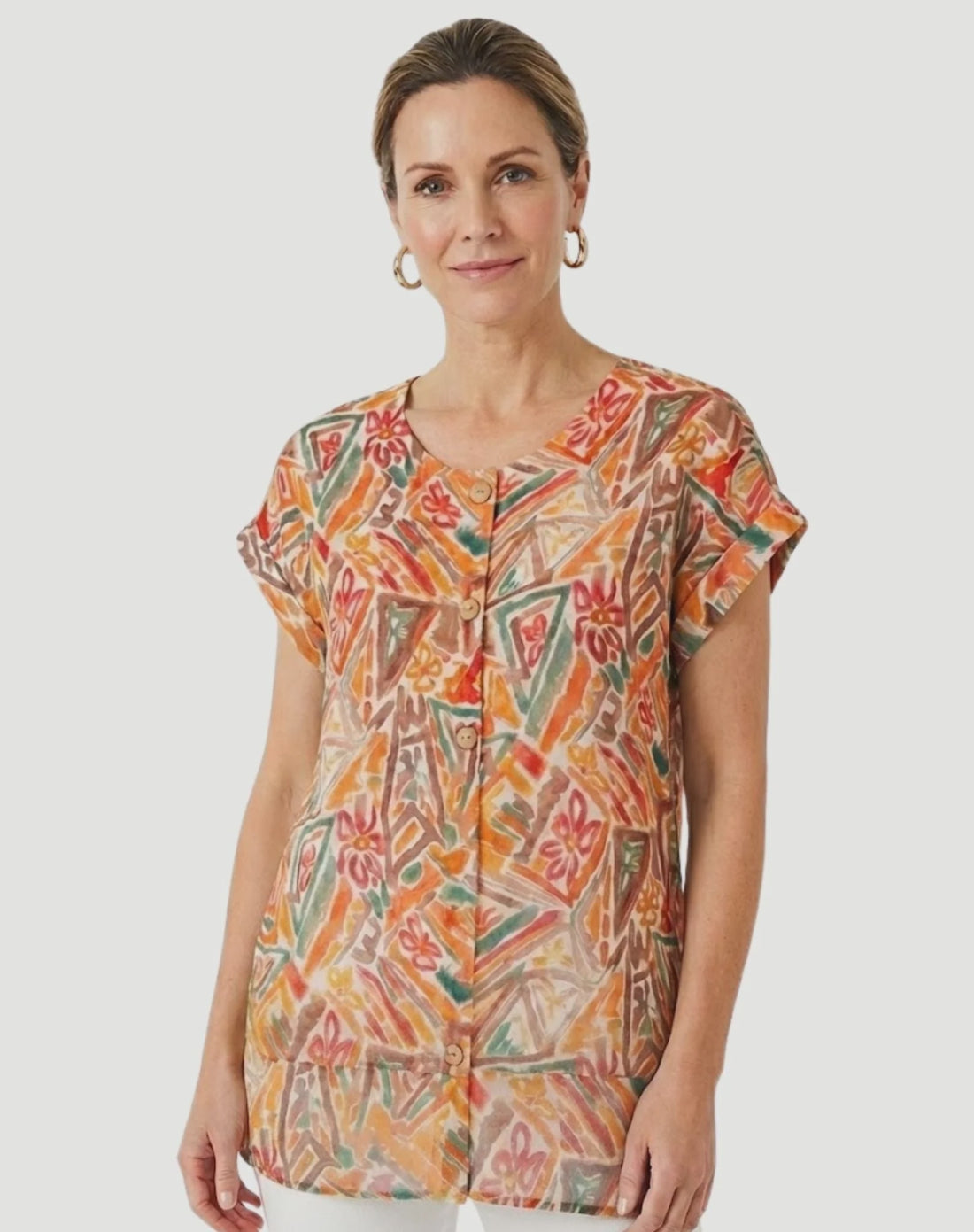 Coastal Muse Soft Print Top - Corfu