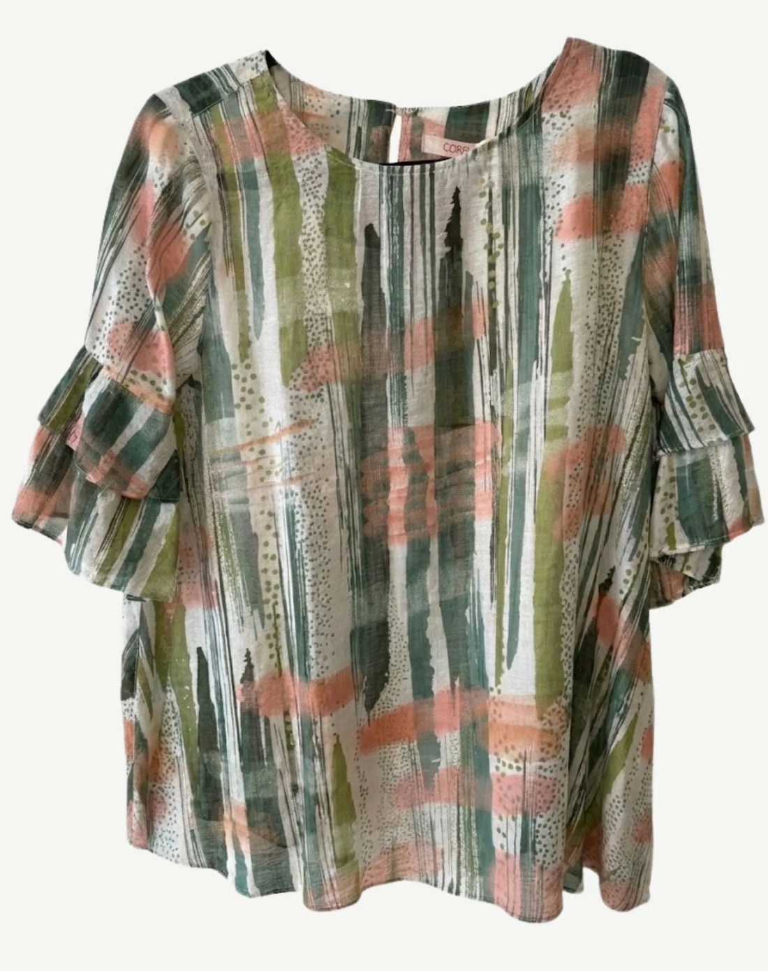 Crystal Drift Soft Print Blouse - Corfu
