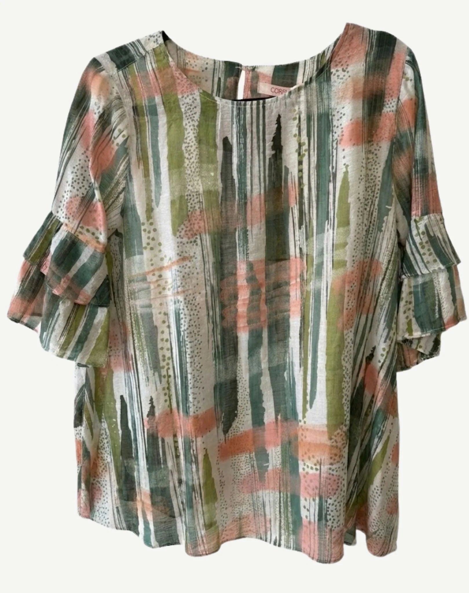 Crystal Drift Soft Print Blouse - Corfu