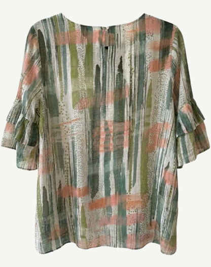 Crystal Drift Soft Print Blouse - Corfu