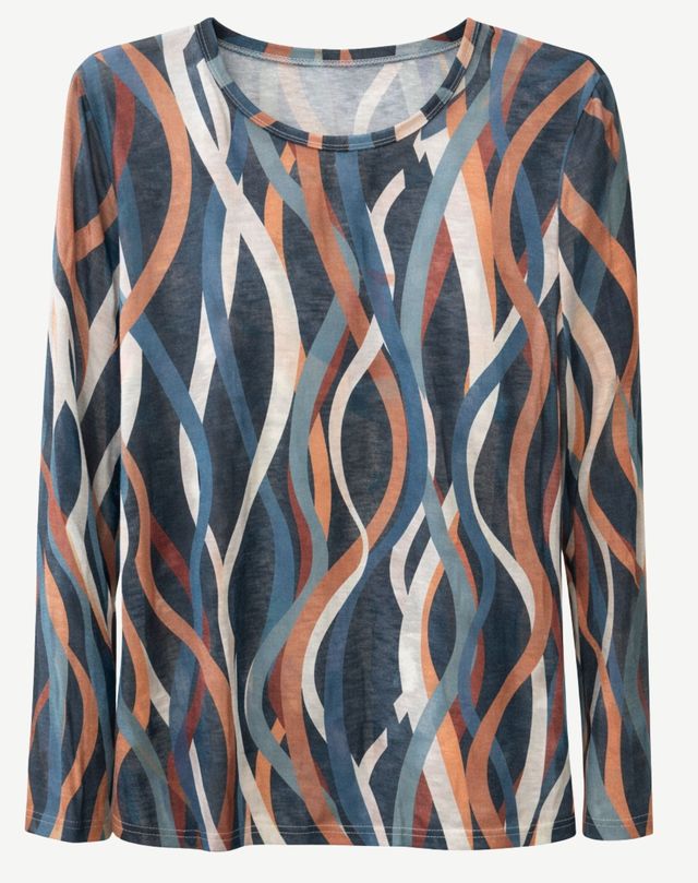 Bamboo Textured Knit Top Alpine Ribbons Corfu