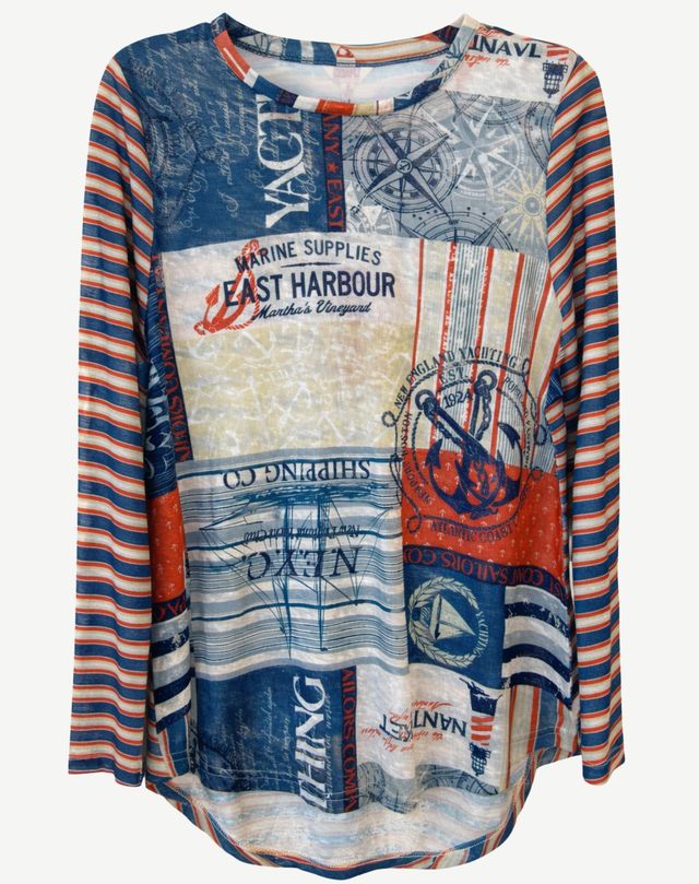 Bamboo Textured Knit Top Corfu