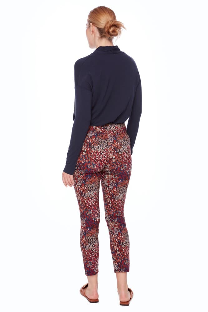Cranberry Petal-Slit Techno Ankle Pant