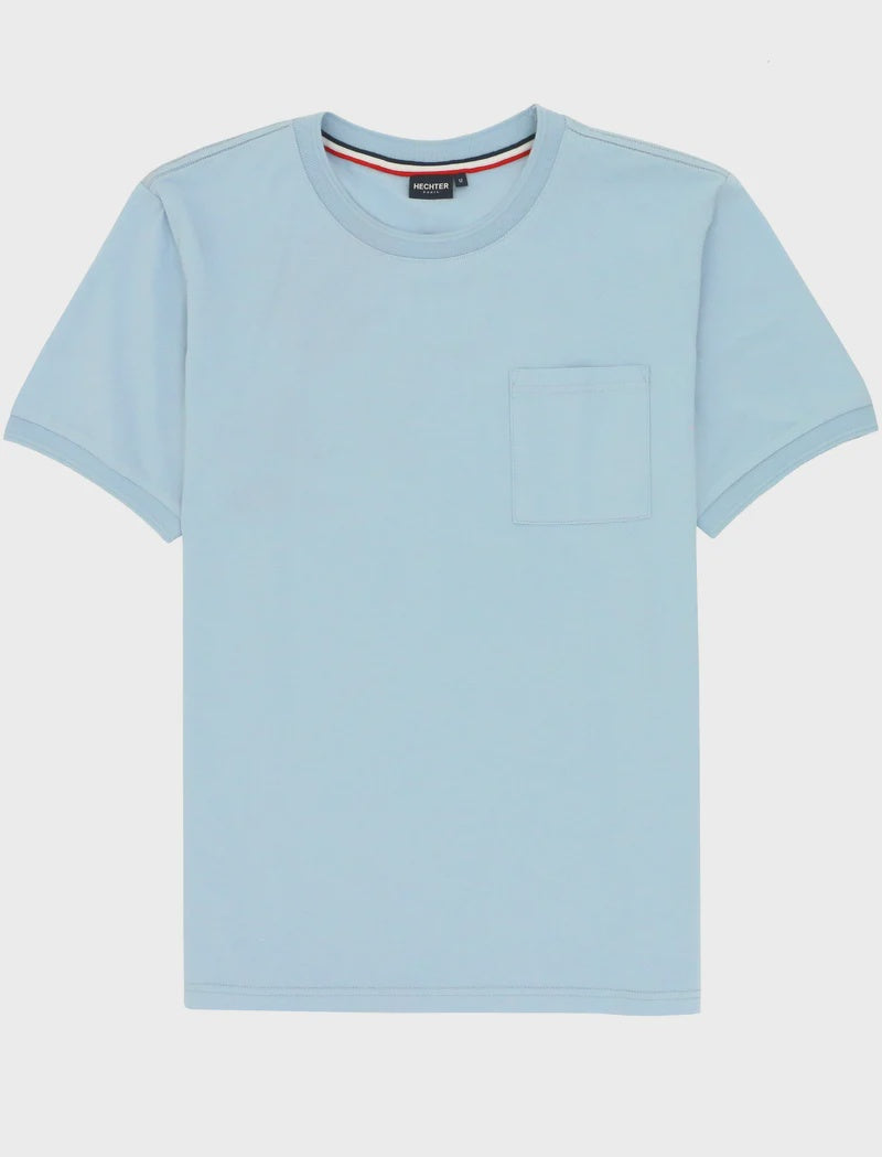 Cotton Pocket Tee Light Blue - Hetcher Paris