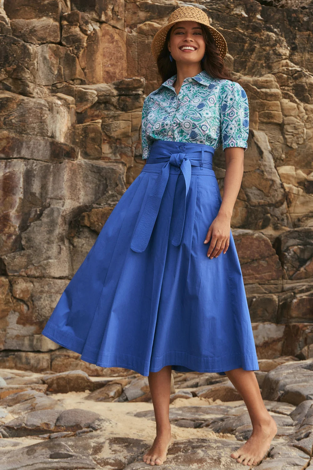 Rhodes Skirt Oxford Blue - Ella &amp; Sunday