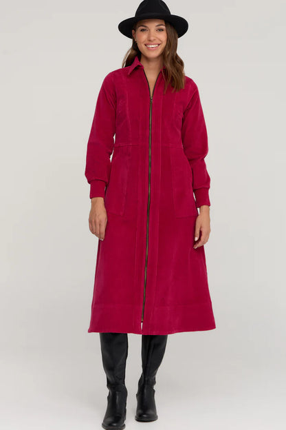 Lumi Cord Dress Garnet Red - Ella &amp; Sunday