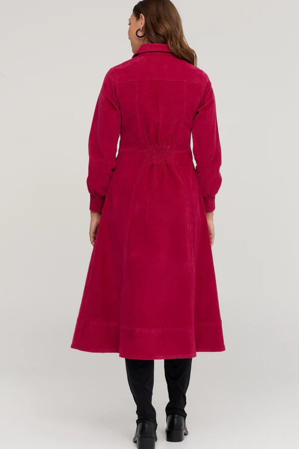 Lumi Cord Dress Garnet Red - Ella &amp; Sunday