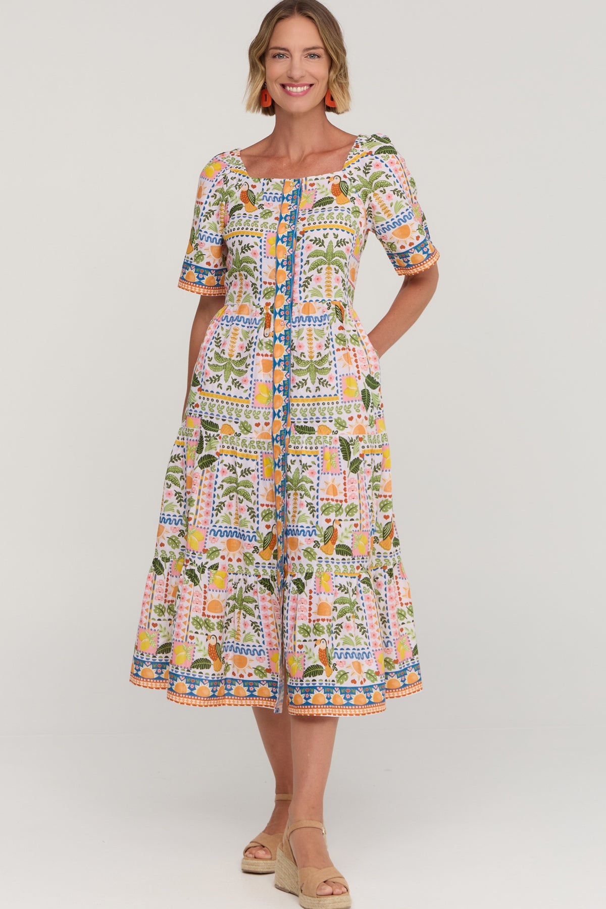 Florence DressTropical Patchwork - Ella and Sunday