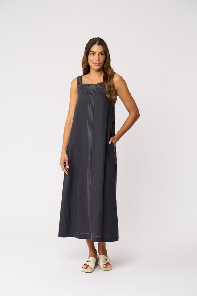 Sew In To You Dress Dark Gunsmoke - FOIL
