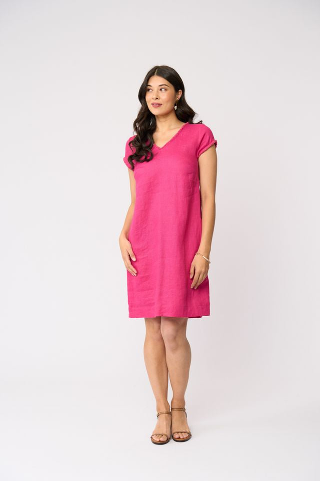 V Festival Dress Deep Pink - FOIL