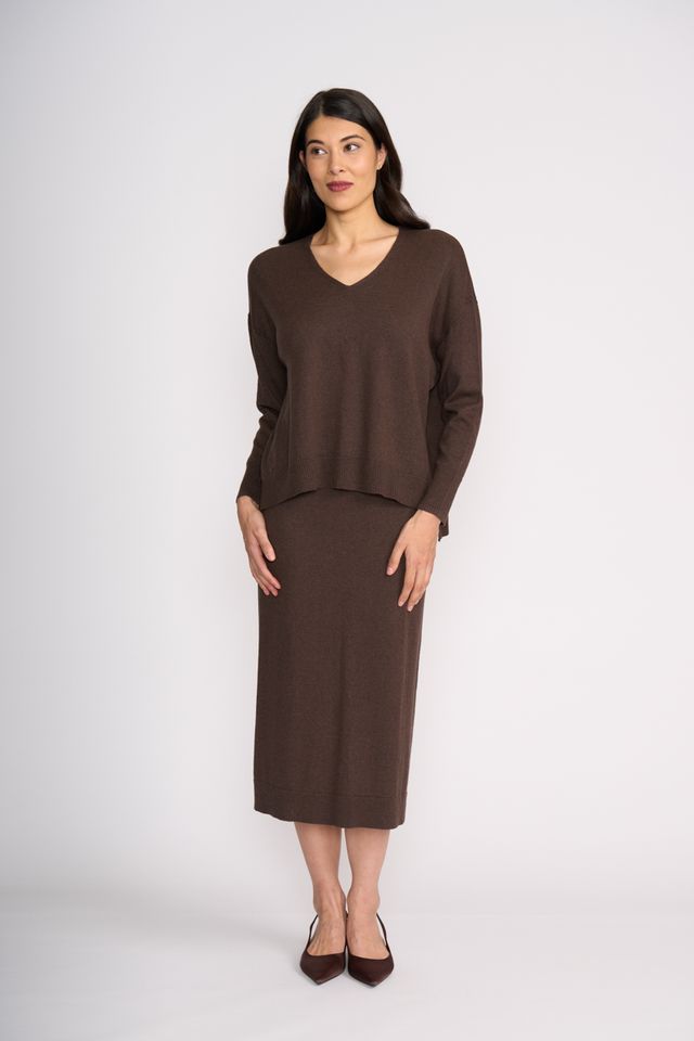 Set Play V Sweater Cocoa Foil