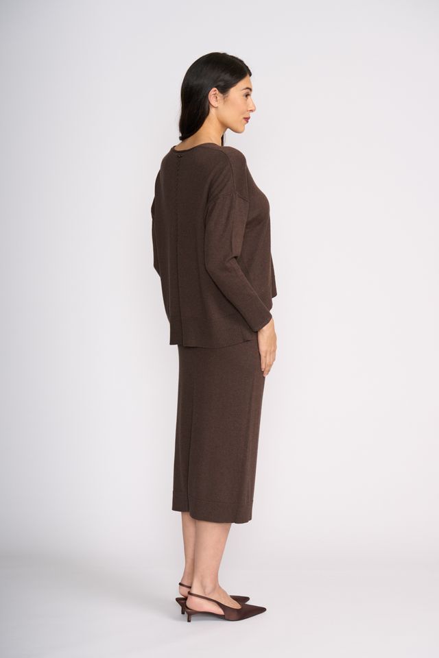 Set Play V Sweater Cocoa Foil