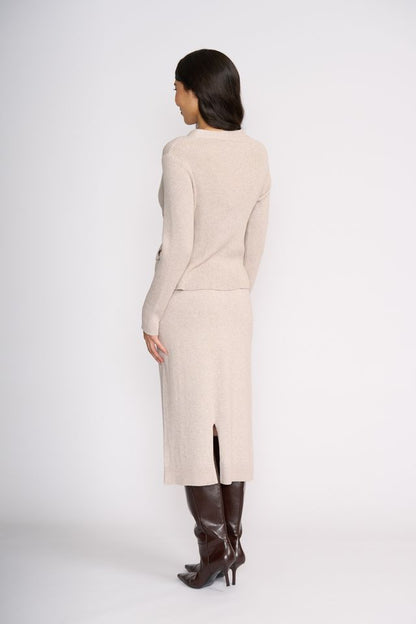 Set Play Wrap Cardi Latte Foil