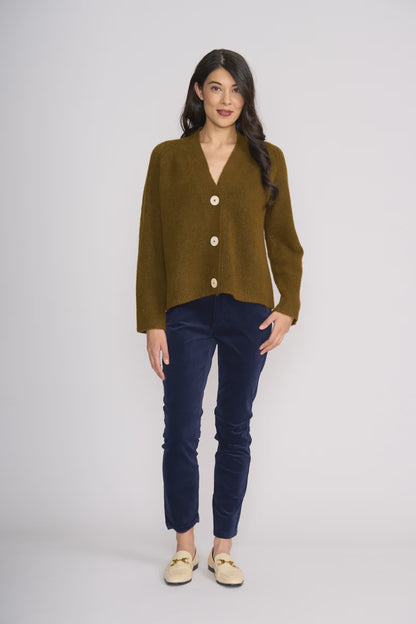Plush Love Cardi Olive Foil