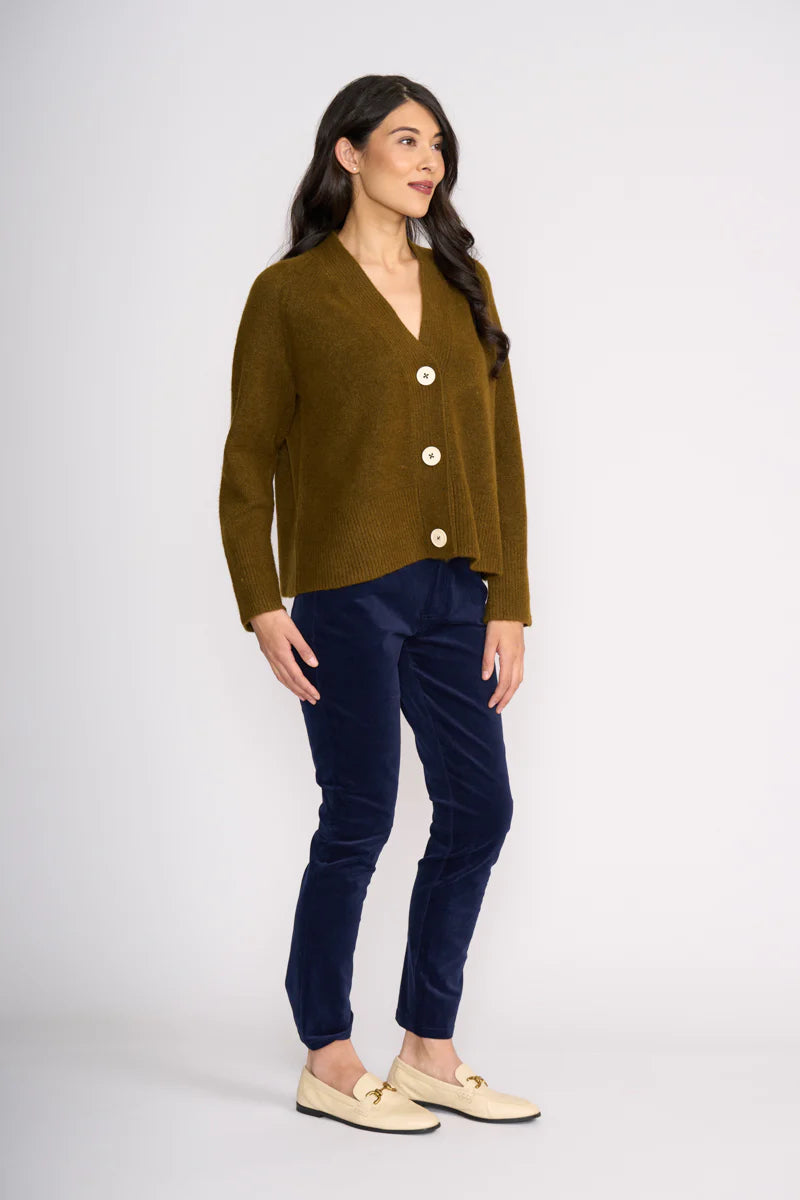 Plush Love Cardi Olive Foil