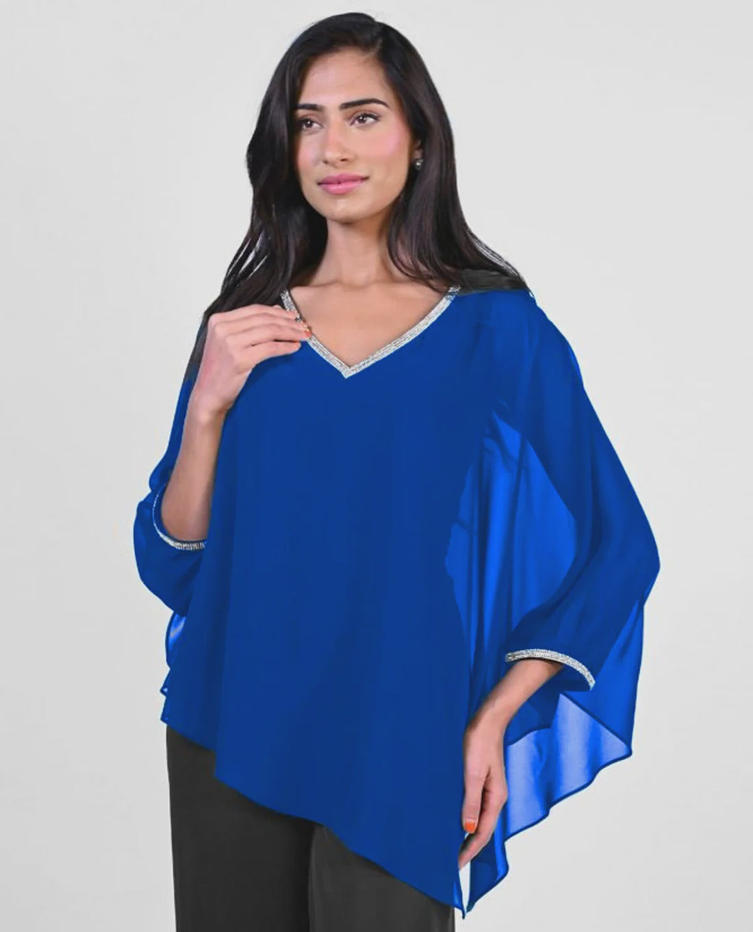 Frank Lyman 229120 Chic Jewel V-neck Pullover Top