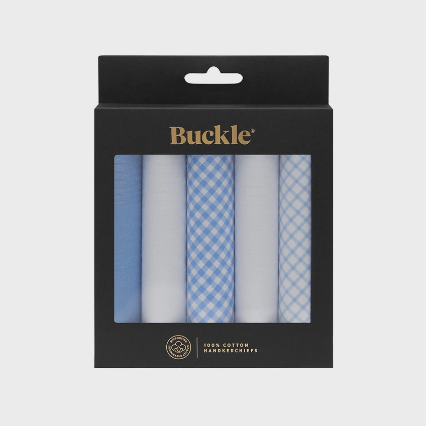 GLACIER. Assorted 5 Pack. Handkerchiefs - Buckle