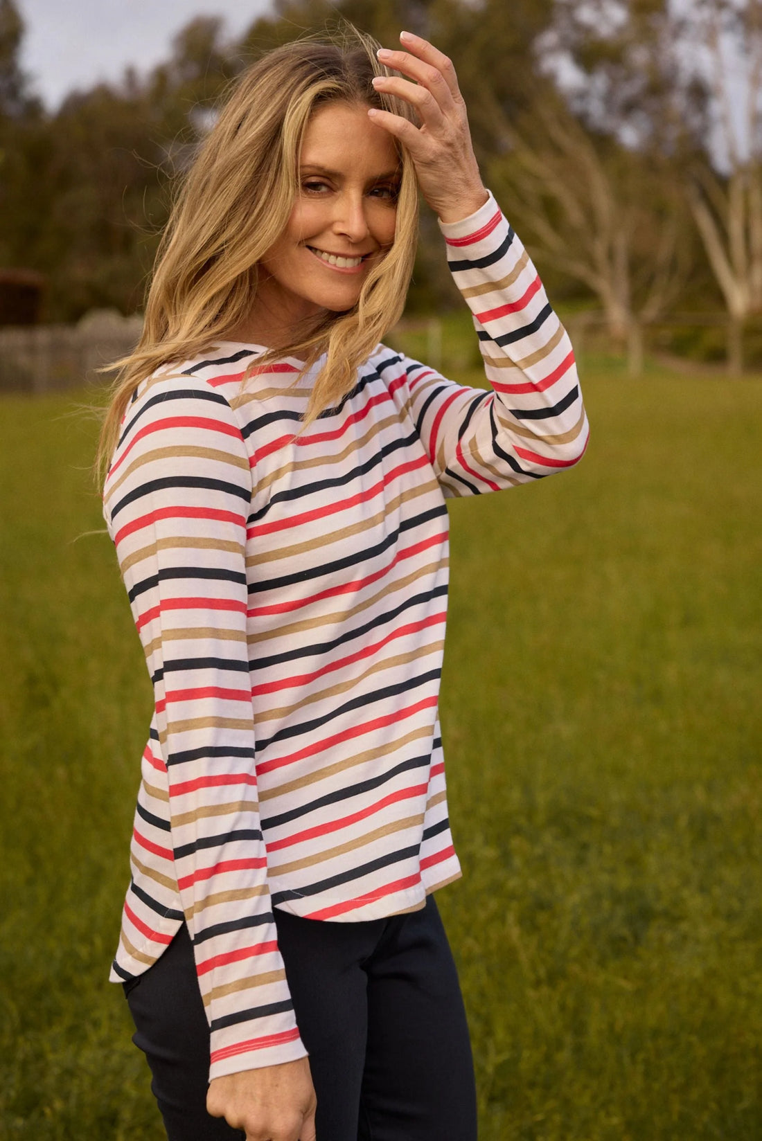Original Multi Stripe Long Sleeve Top Goondiwindi