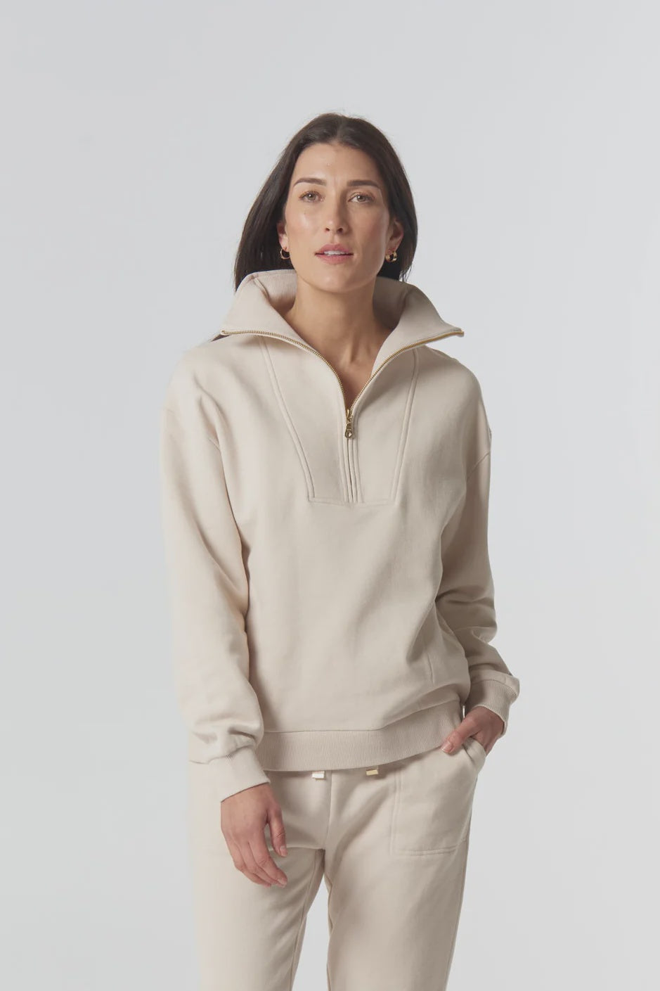 Rugged 1/2 Zip Cotton Sweater - Goondiwindi