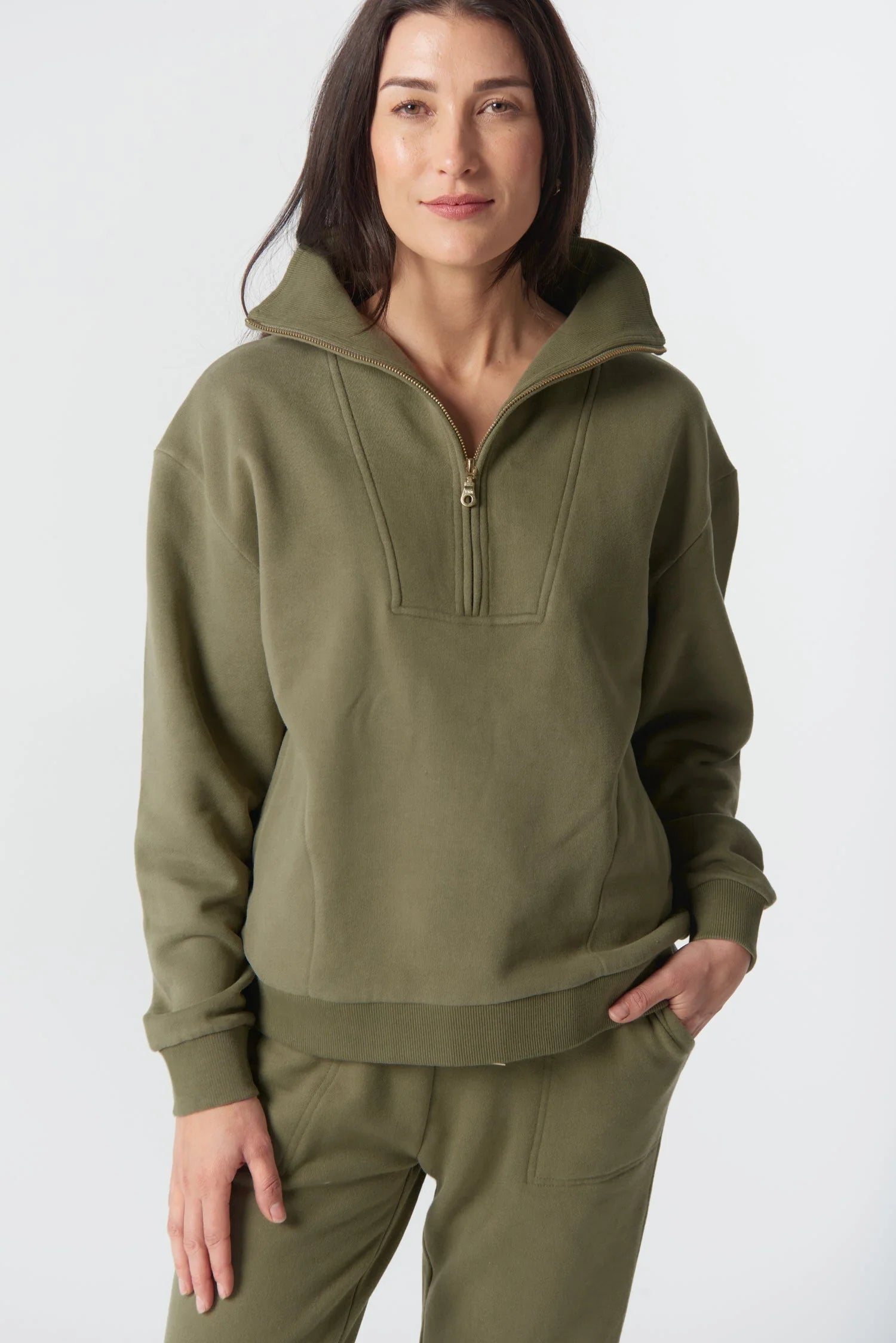 Rugged 1/2 Zip Cotton Sweater - Goondiwindi