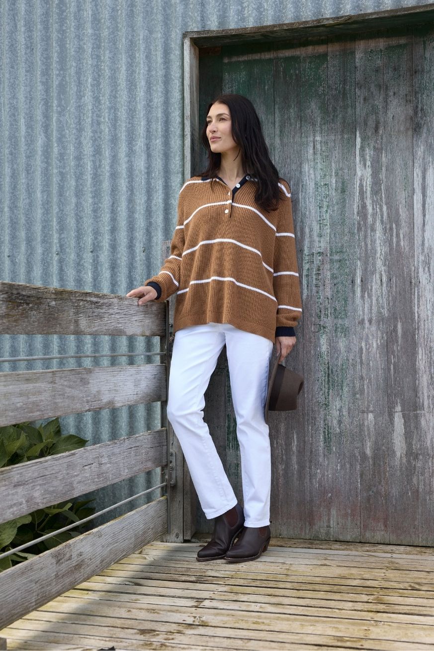 Husk Cotton Cashmere Knit Jumper - Goondiwindi