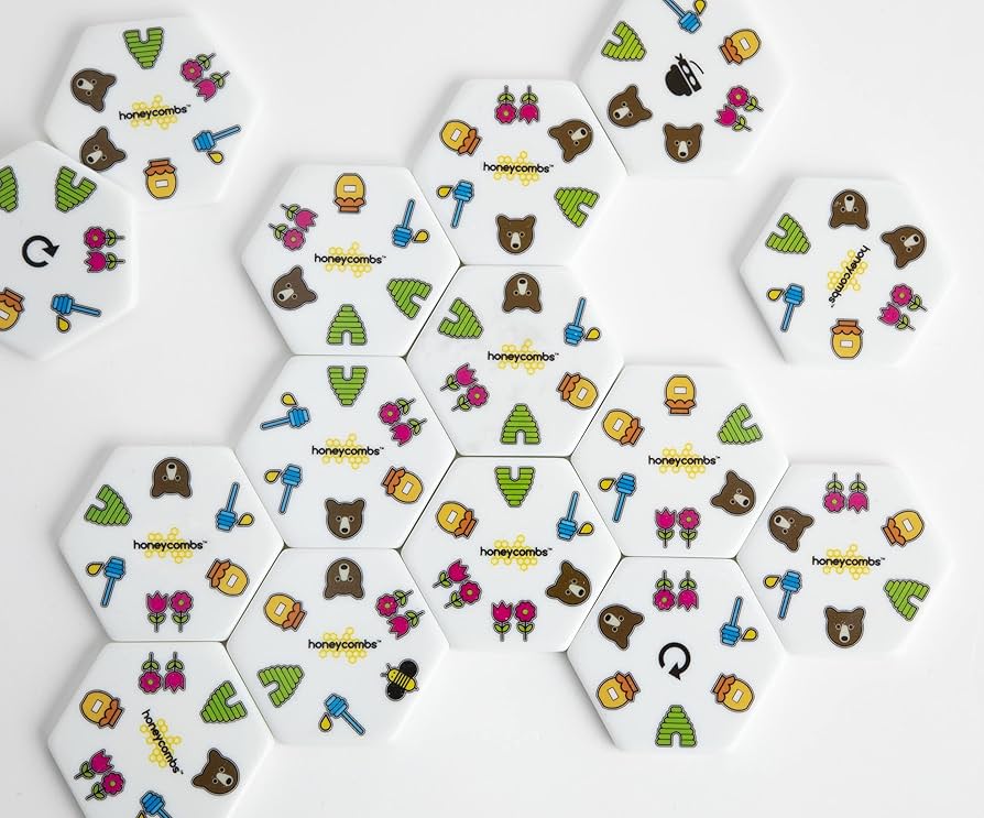 Hexagonal tiles with various designs and &