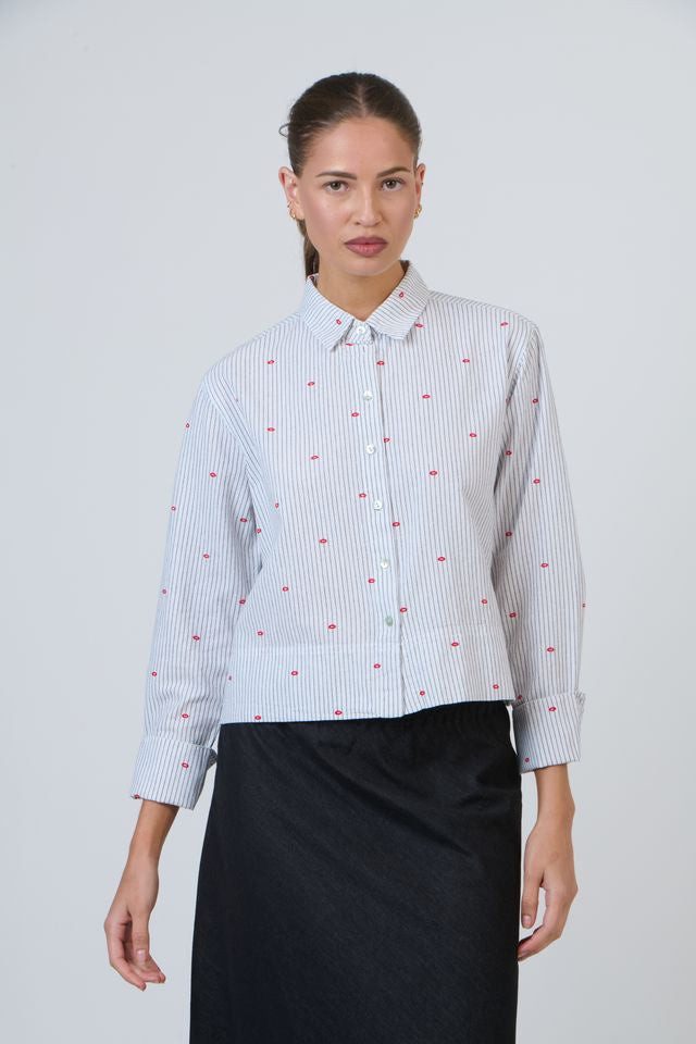 Hot Lips Linen Shirt Naturals by O &amp; J