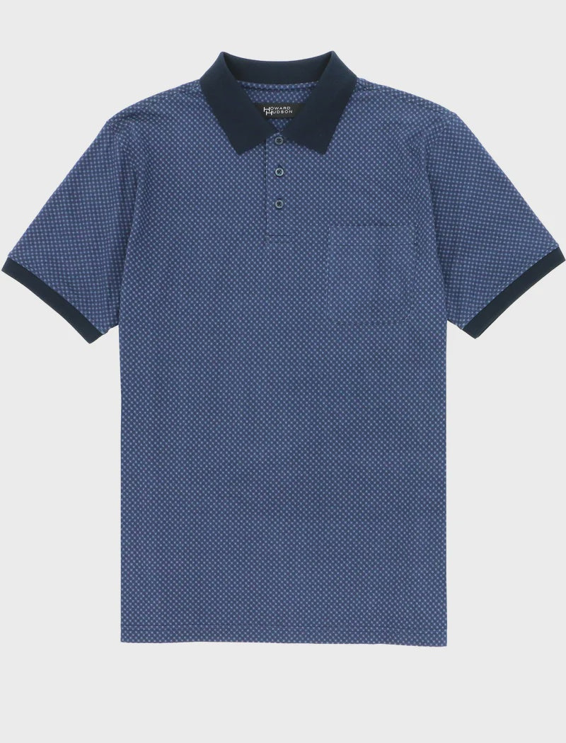 Cotton Pocket Polo Blue - Howard Hudson