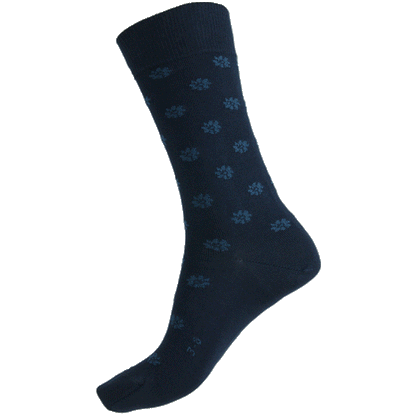 85% Mercerised Cotton Patterned Health Sock Daisy - Humphrey Law