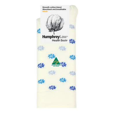 85% Mercerised Cotton Patterned Health Sock Daisy - Humphrey Law