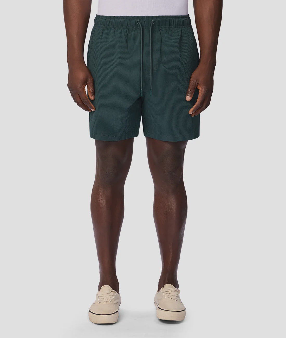The New Seersucker Swim Short - Deep Emerald
