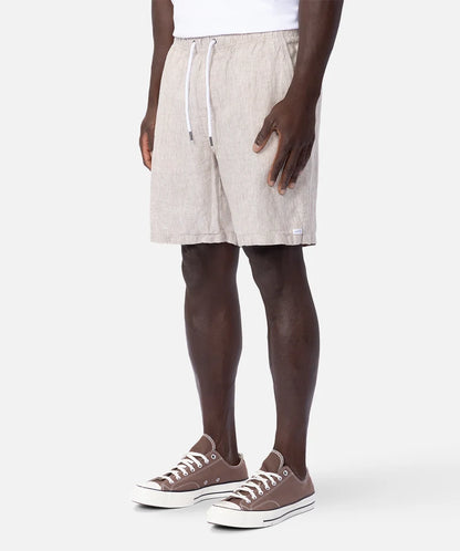 The Marina Linen Short YD Wheat - Industrie