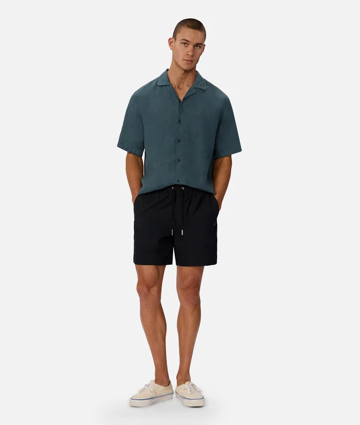 The St Martins S/S Linen Shirt Deep Ocean - Industrie
