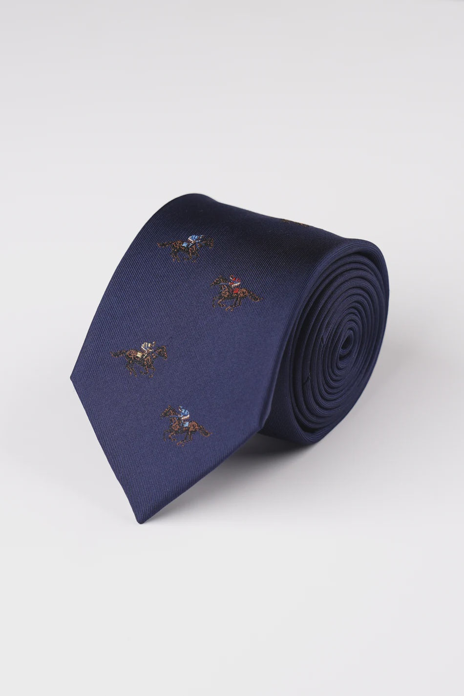 Horse Racing Tie - Navy- James Harper