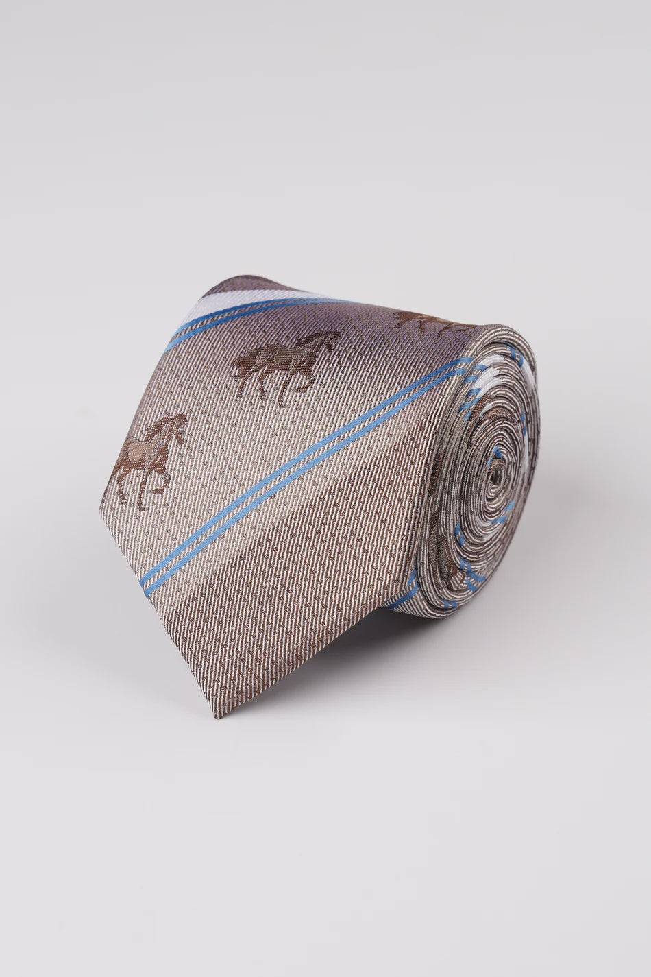 Brown Horse Stripe Tie - James Harper