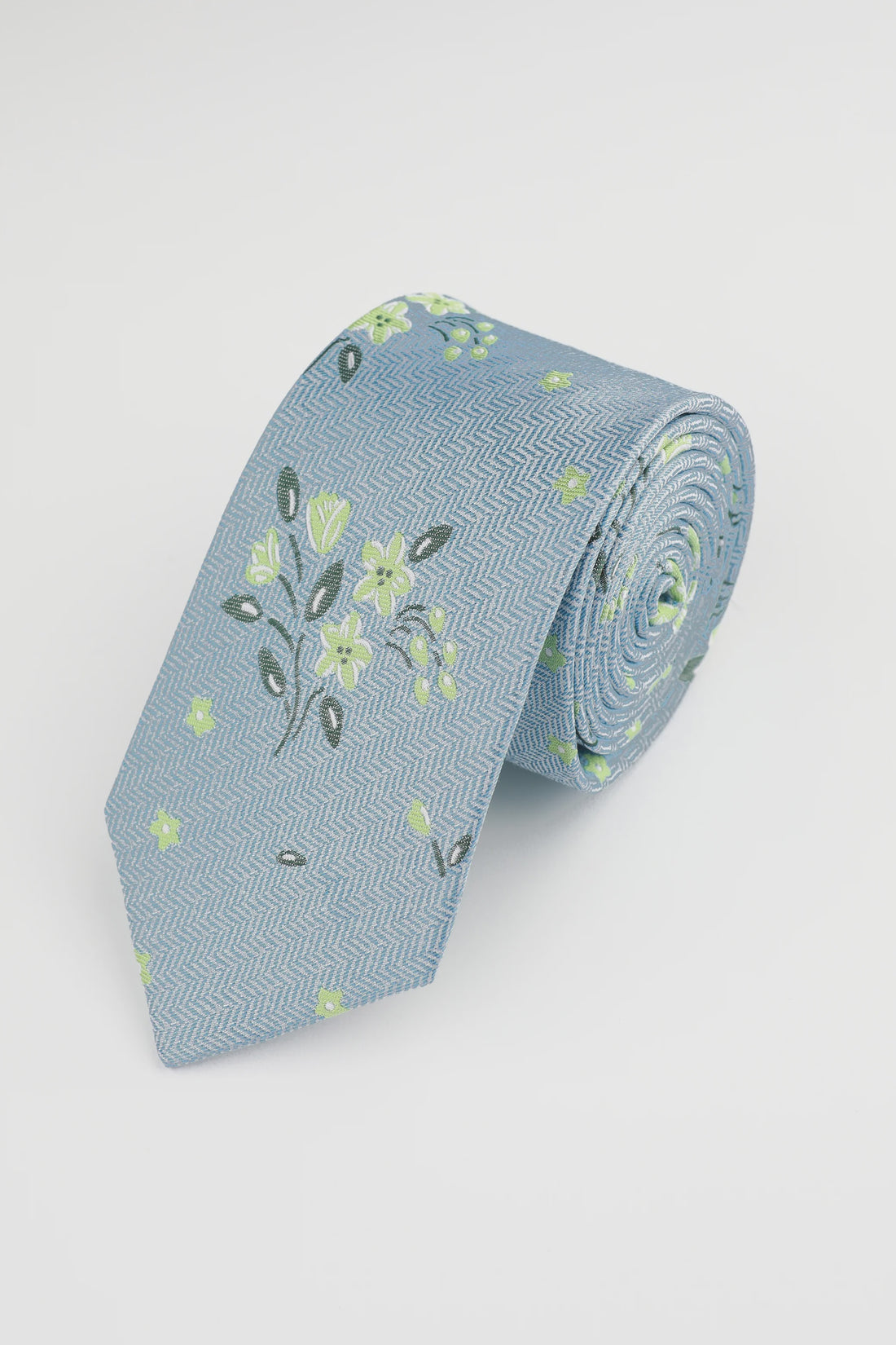 Blue Green Scattered Floral Tie - James Harper