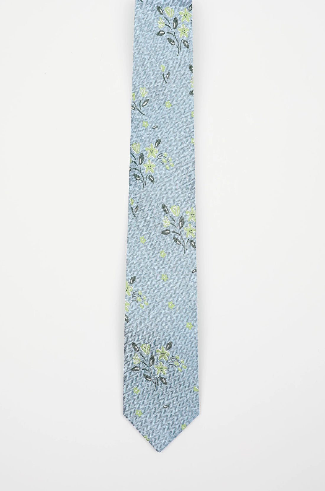 Blue Green Scattered Floral Tie - James Harper