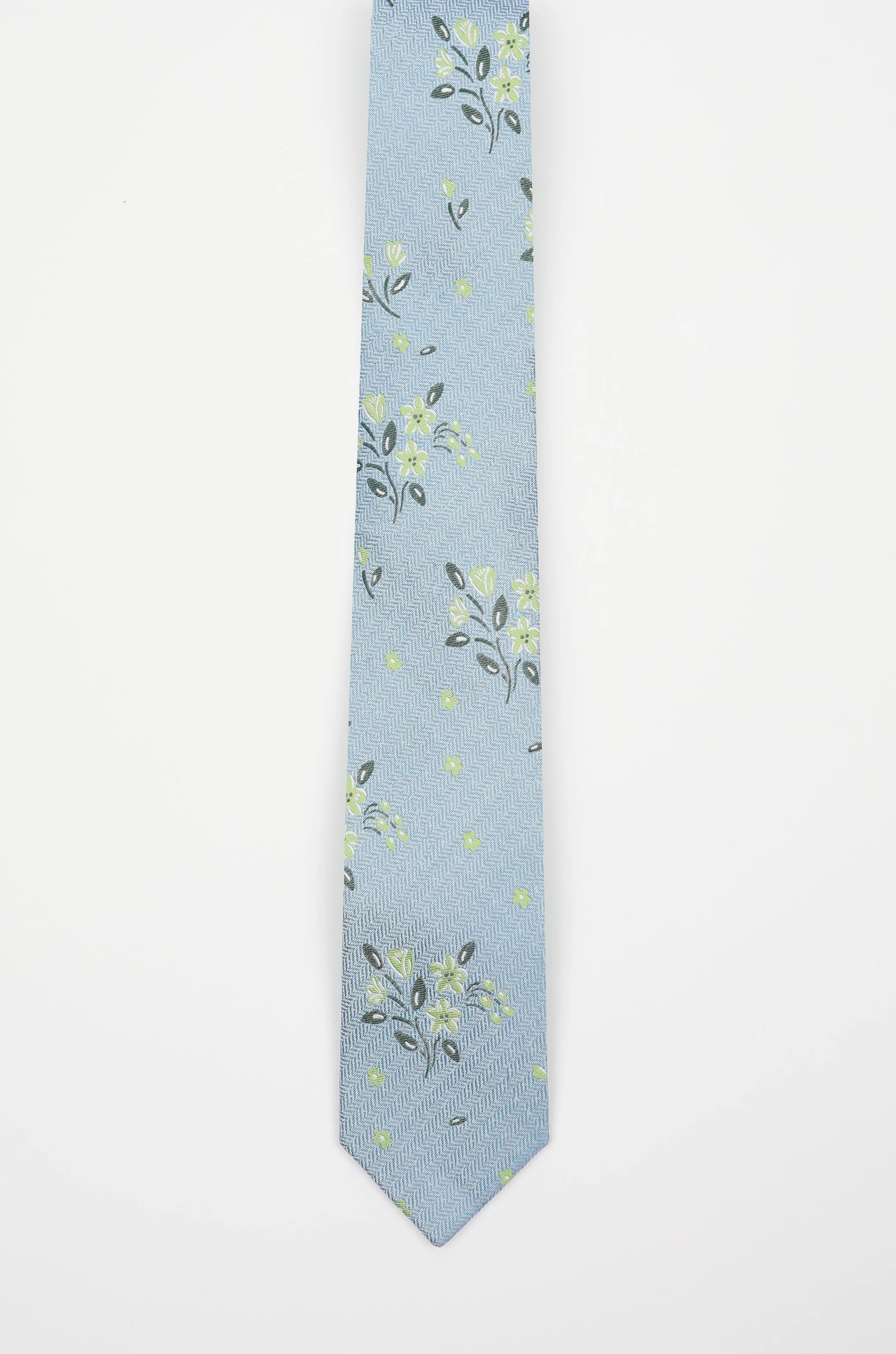 Blue Green Scattered Floral Tie - James Harper