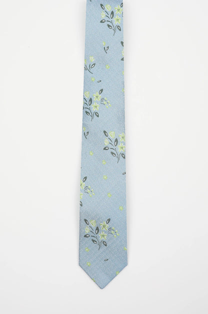 Blue Green Scattered Floral Tie - James Harper