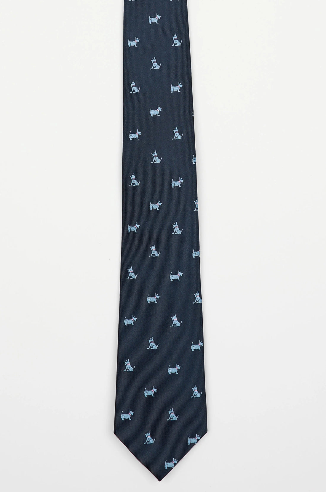 Navy Pink Scotty Dog Tie - James Harper