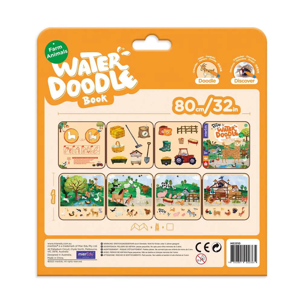 Mieredu Water Doodle Book Farm Animals - Johnco