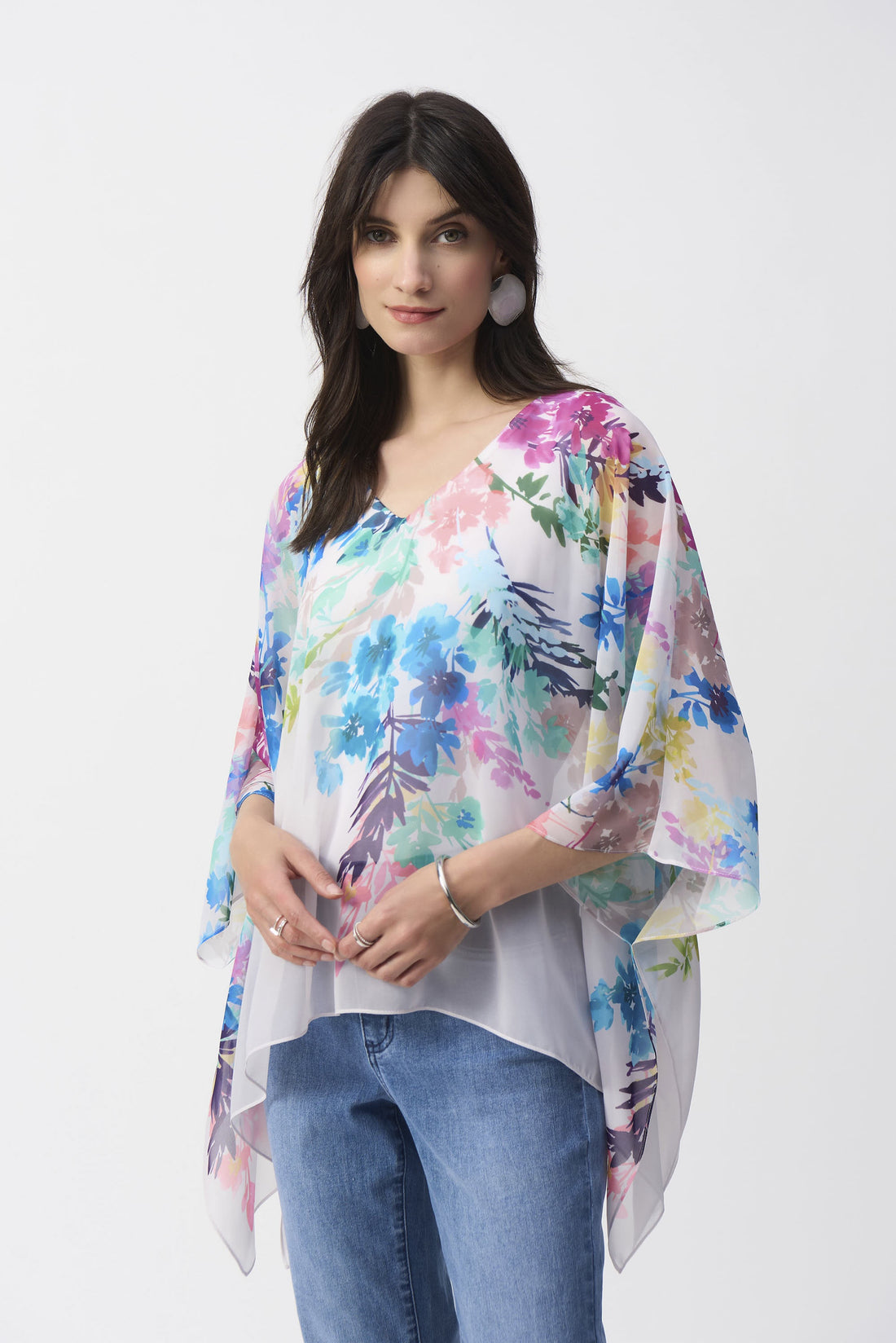 Floral Bohemian Kimono Top - Joseph Ribkoff
