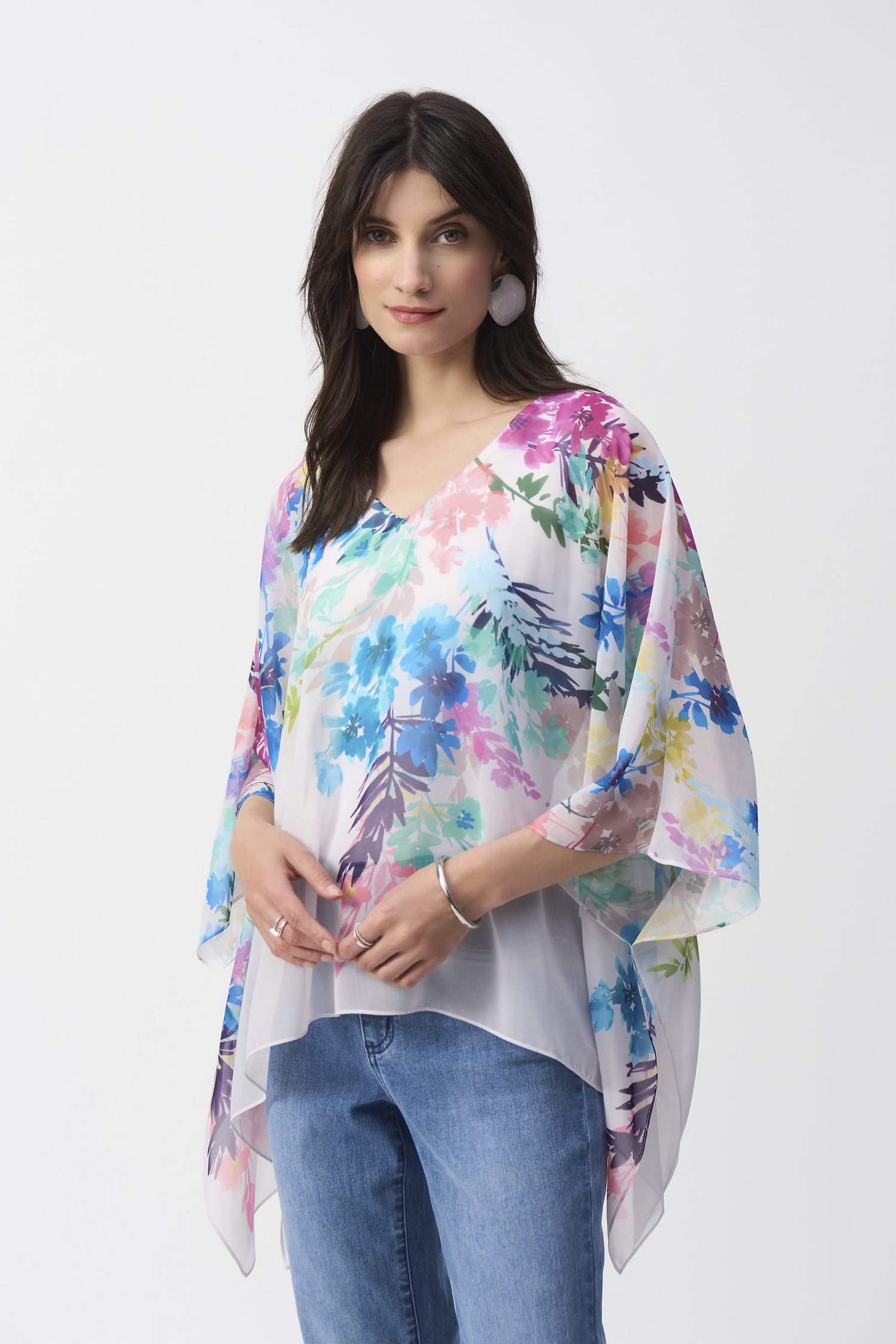 Floral Bohemian Kimono Top - Joseph Ribkoff