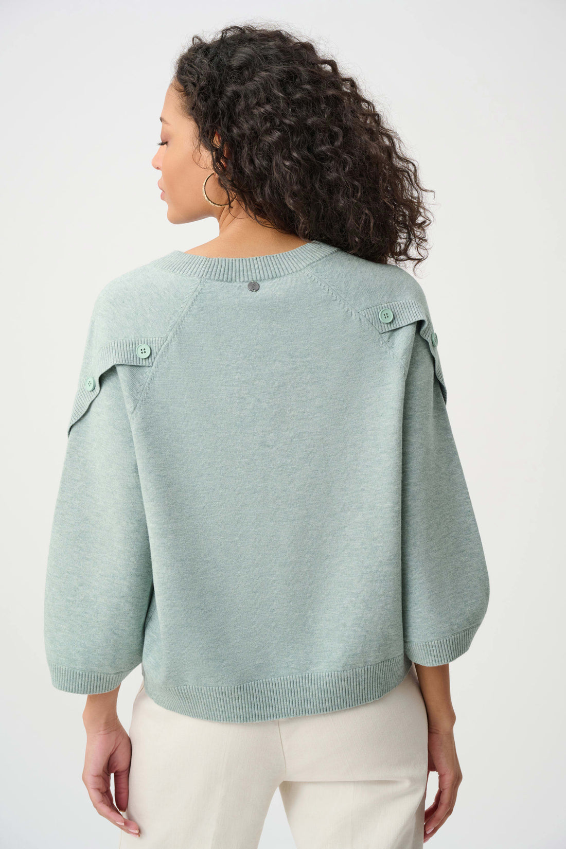 Brushed Viscose &amp; Nylon Knit Tulip Sleeve Sweater - Joseph Ribkoff